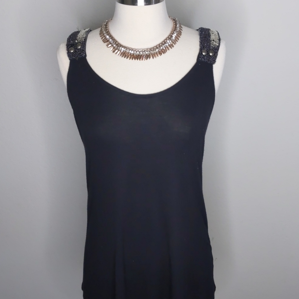 Robin K Black Tank Top Size Large